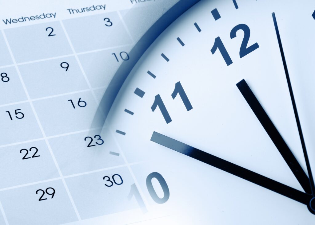 calendar and clock to remind it's pre pay season
